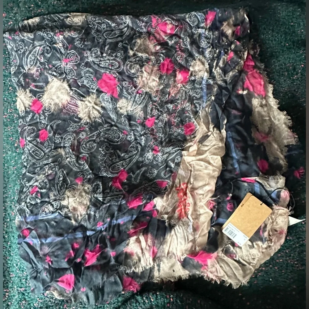 Zadig & Voltaire Kerry Bleached Modal Scarf Noir NWT